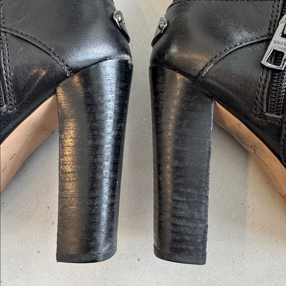 Coach Angelina Black Leather Heeled Boots - Picture 11 of 13